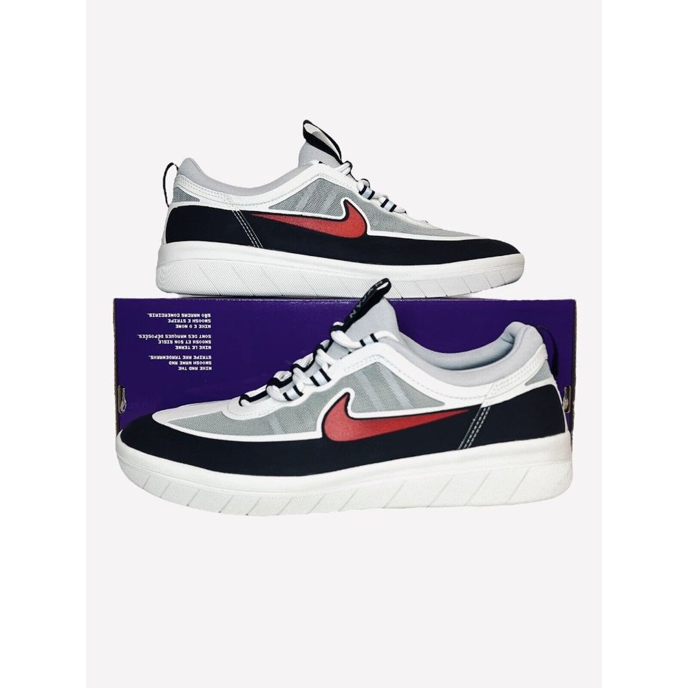 Nike Nyjah Free 2 SB Spiridon Skateboarding Shoes Gray BV2078-002 Mens Size 11.5